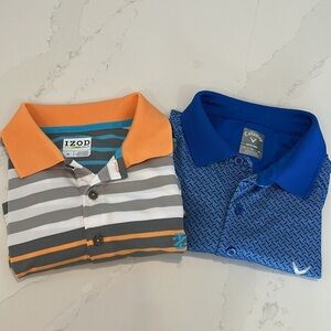 Bundle Golf Polo Shirts Izod and Callaway Blue Size Medium
